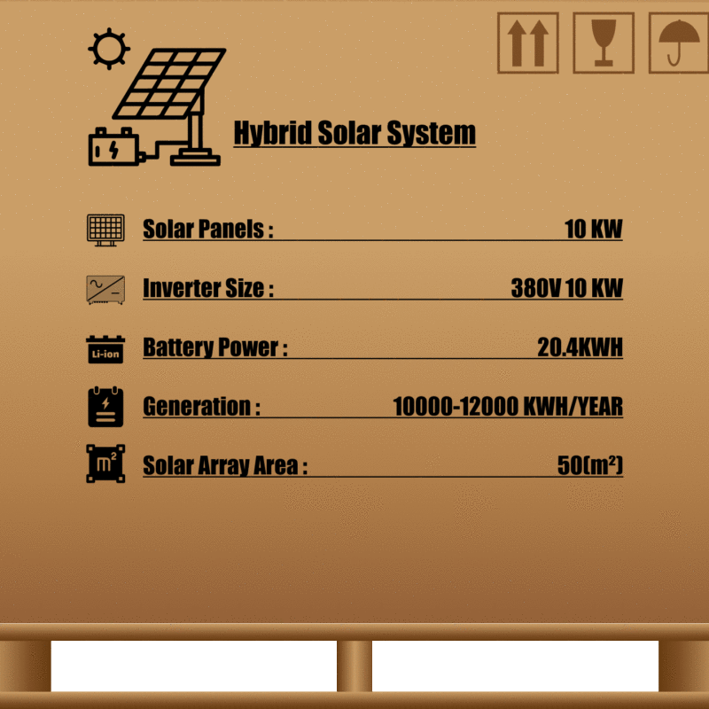 10kw hybrid solar system pallet box
