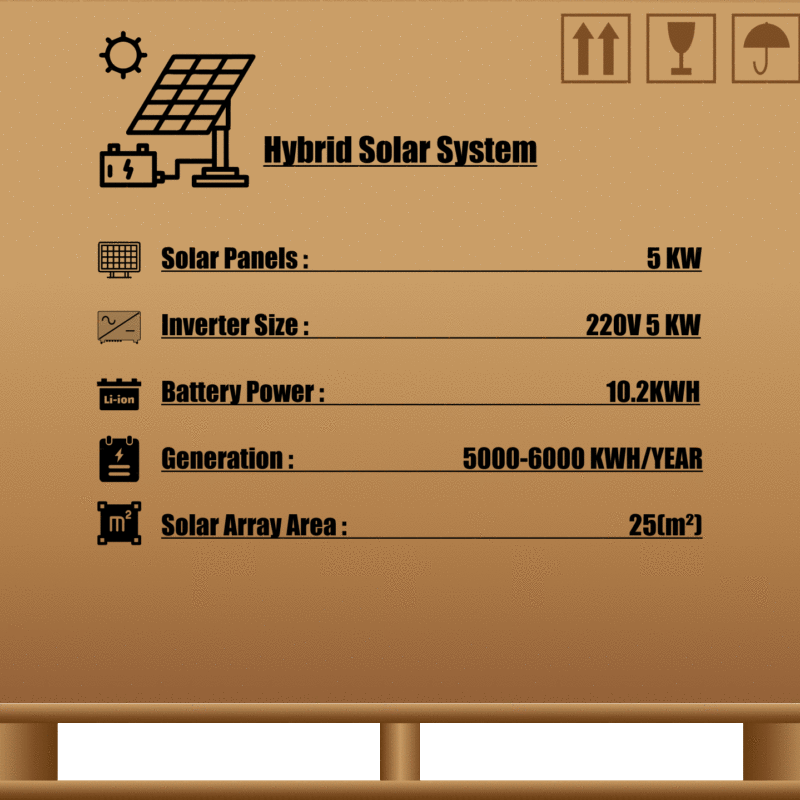 5kw hybrid solar system pallet box